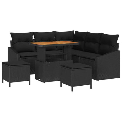 Tuinbankenset Met Kussen Met Opslag 8 Pcs Poly Riet