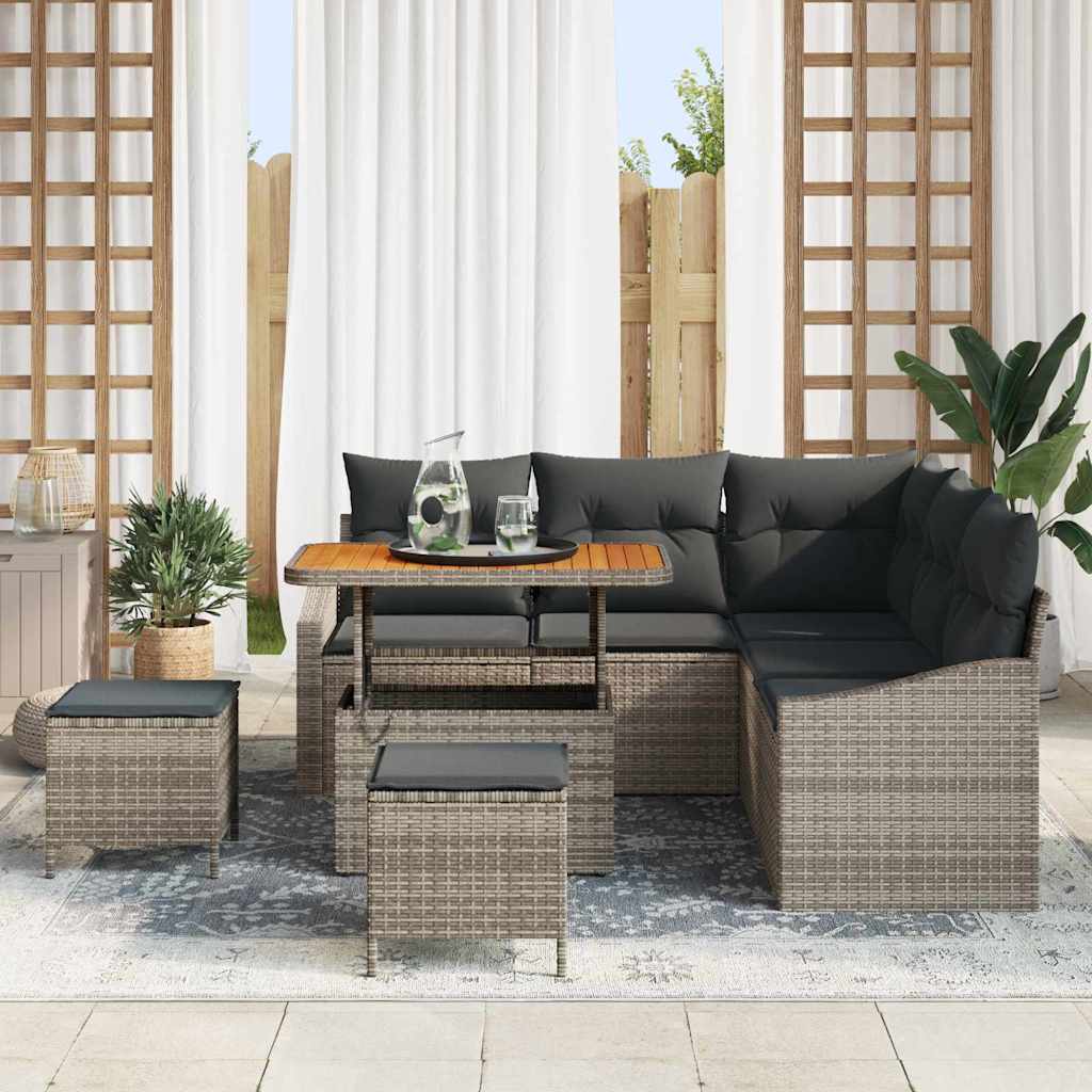 Tuinbankenset Met Kussen Met Opslag 8 Pcs Poly Riet