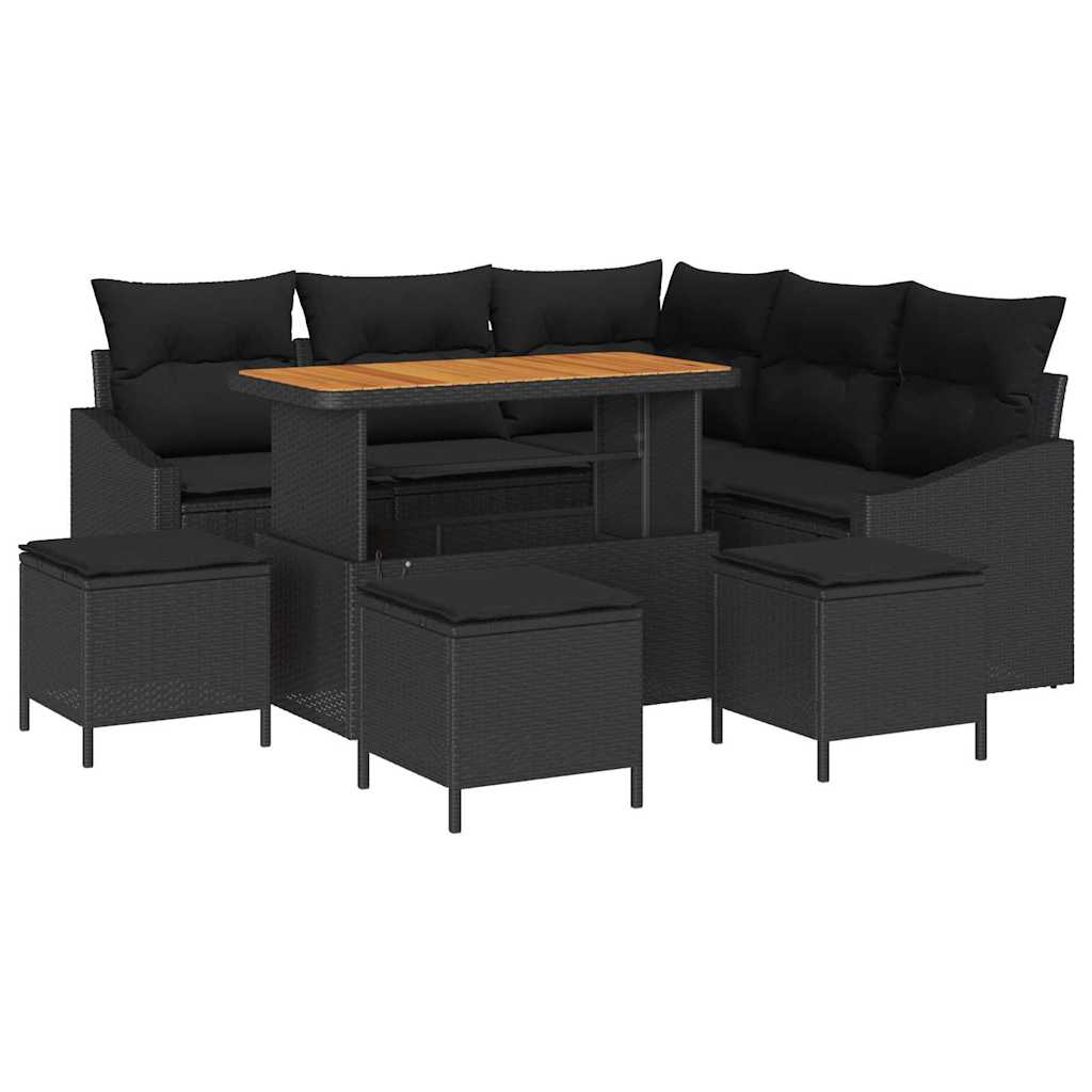 Tuinbankenset Met Kussen Met Opslag 8 Pcs Poly Riet