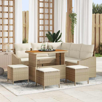 Tuinbankenset Met Kussen Met Opslag 8 Pcs Poly Riet