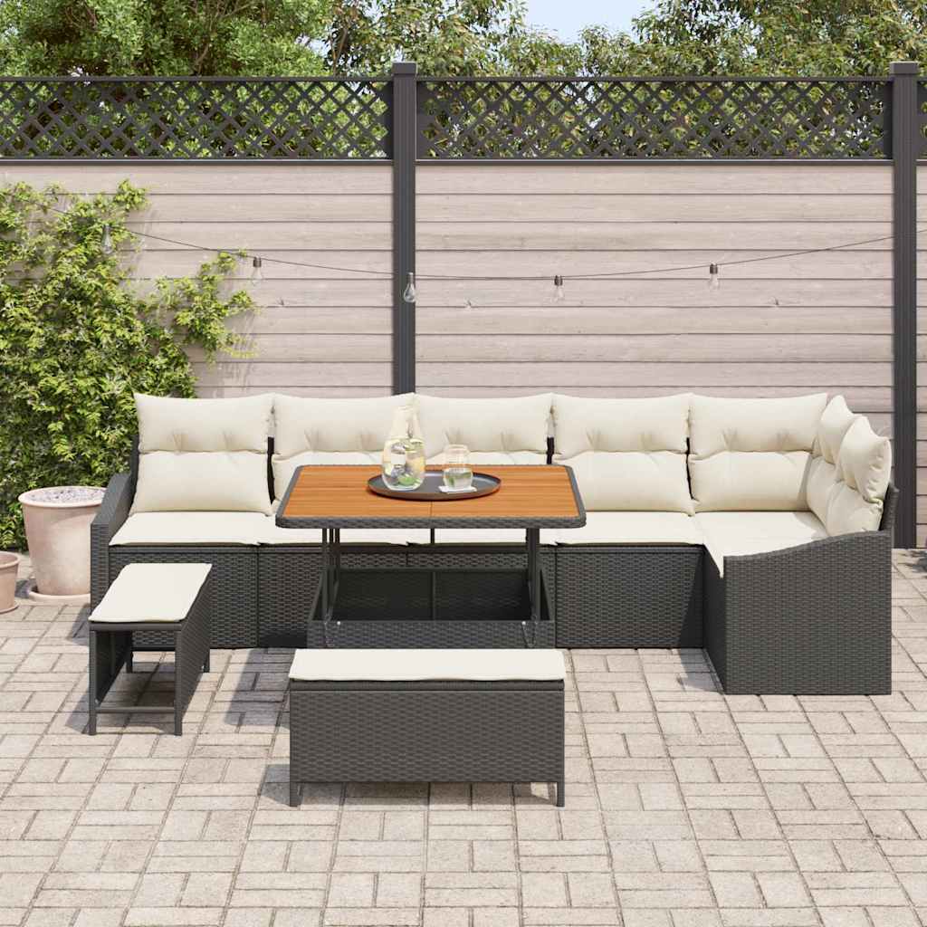 Tuinbankenset Met Kussen Met Opslag 9 Pcs Poly Riet