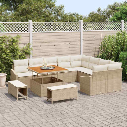 Tuinbankenset Met Kussen Met Opslag 12 Pcs Poly Riet