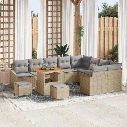 Tuinbankenset Met Kussen Met Opslag 12 Pcs Poly Riet