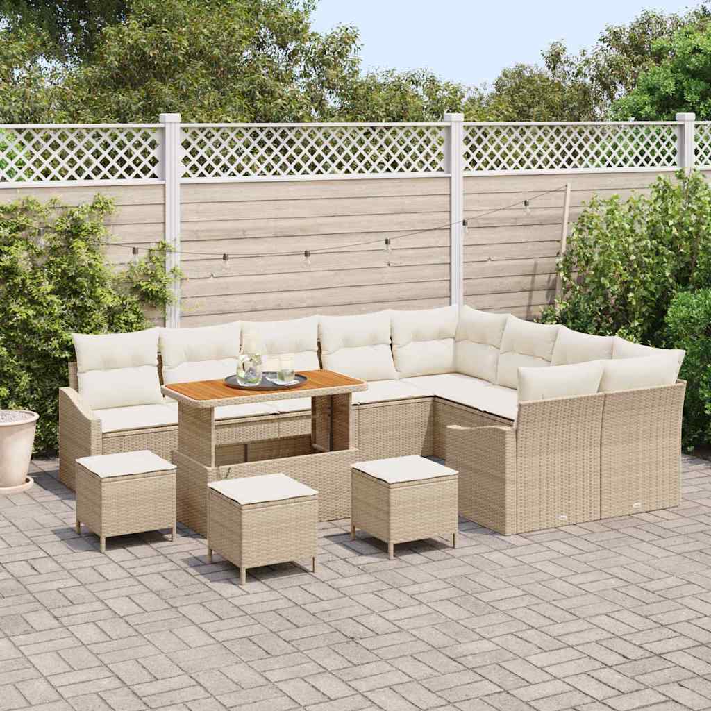 Tuinbankenset Met Kussen Met Opslag 12 Pcs Poly Riet