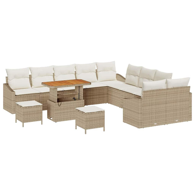 Tuinbankenset Met Kussen Met Opslag 13 Pcs Poly Riet