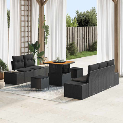 Tuinbankenset Met Kussen Met Opslag 8 Pcs Poly Riet