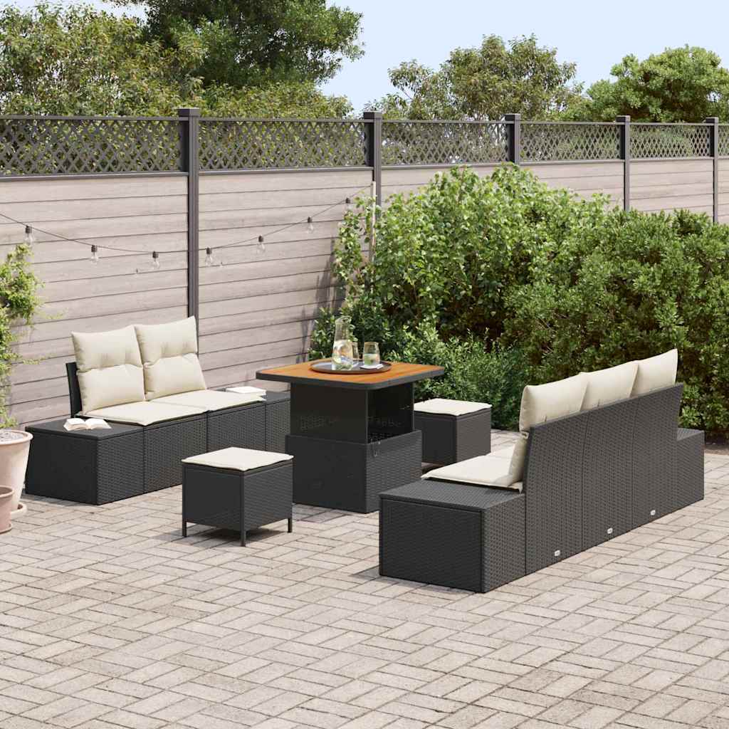 Tuinbankenset Met Kussen Met Opslag 8 Pcs Poly Riet