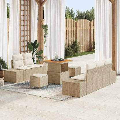 Tuinbankenset Met Kussen Met Opslag 8 Pcs Poly Riet