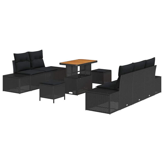 Tuinbankenset Met Kussen Met Opslag 8 Pcs Poly Riet