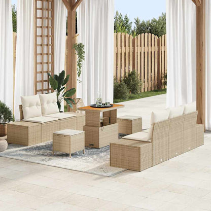 Tuinbankenset Met Kussen Met Opslag 8 Pcs Poly Riet