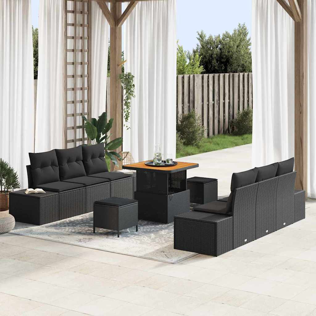 Tuinbankenset Met Kussen Met Opslag 9 Pcs Poly Riet