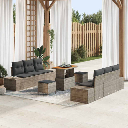 Tuinbankenset Met Kussen Met Opslag 9 Pcs Poly Riet