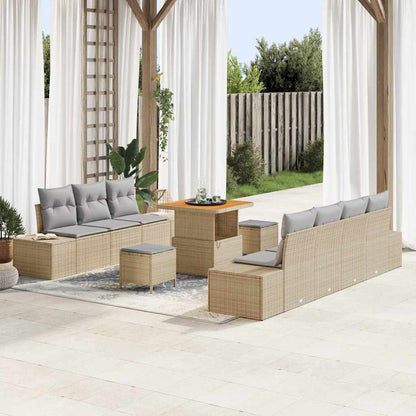 Tuinbankenset Met Kussen Met Opslag 10 Pcs Poly Riet