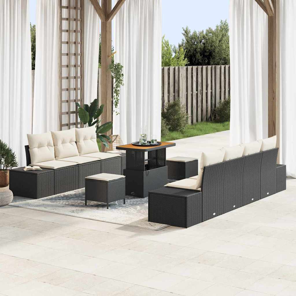 Tuinbankenset Met Kussen Met Opslag 10 Pcs Poly Riet