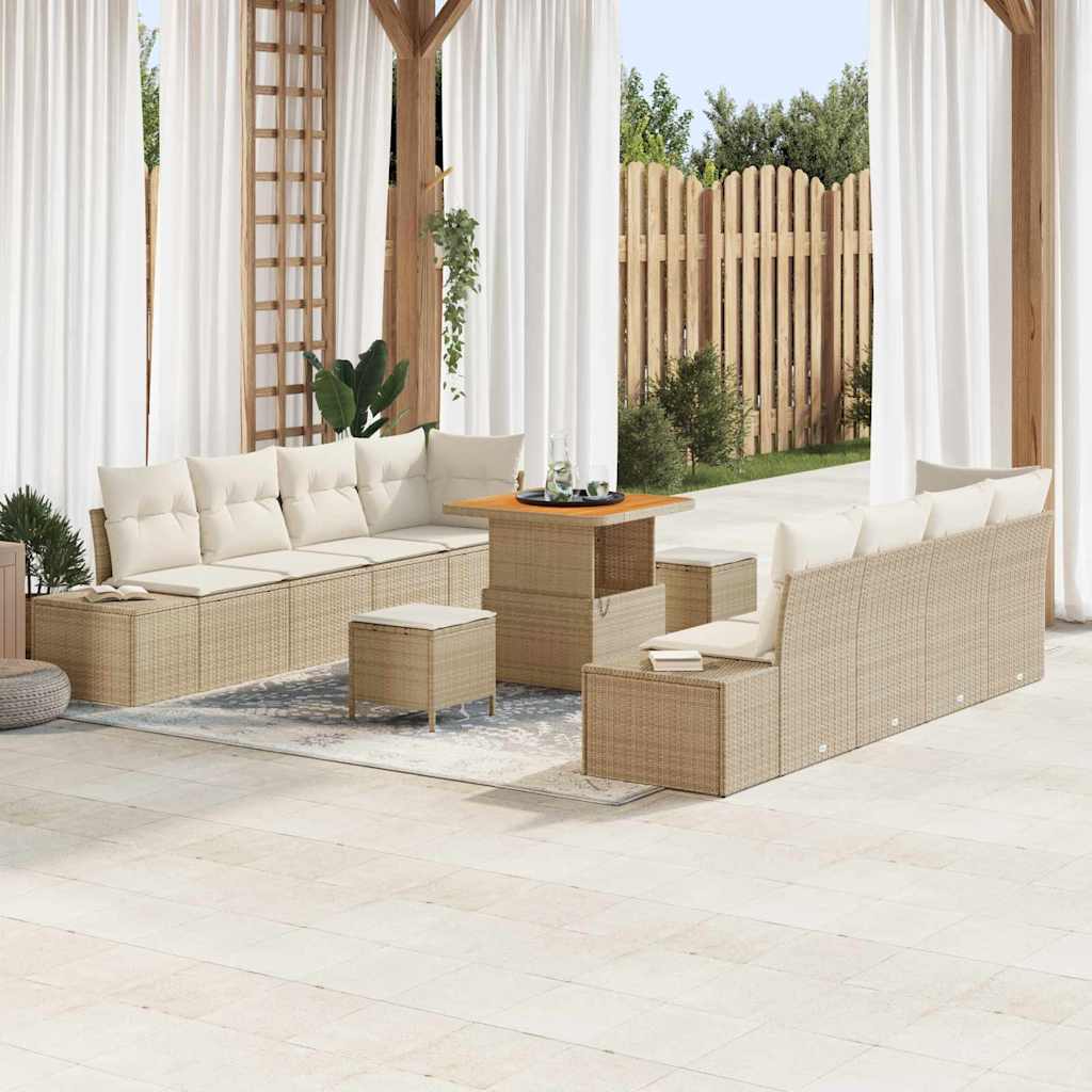 Tuinbankenset Met Kussen Met Opslag 11 Pcs Poly Riet