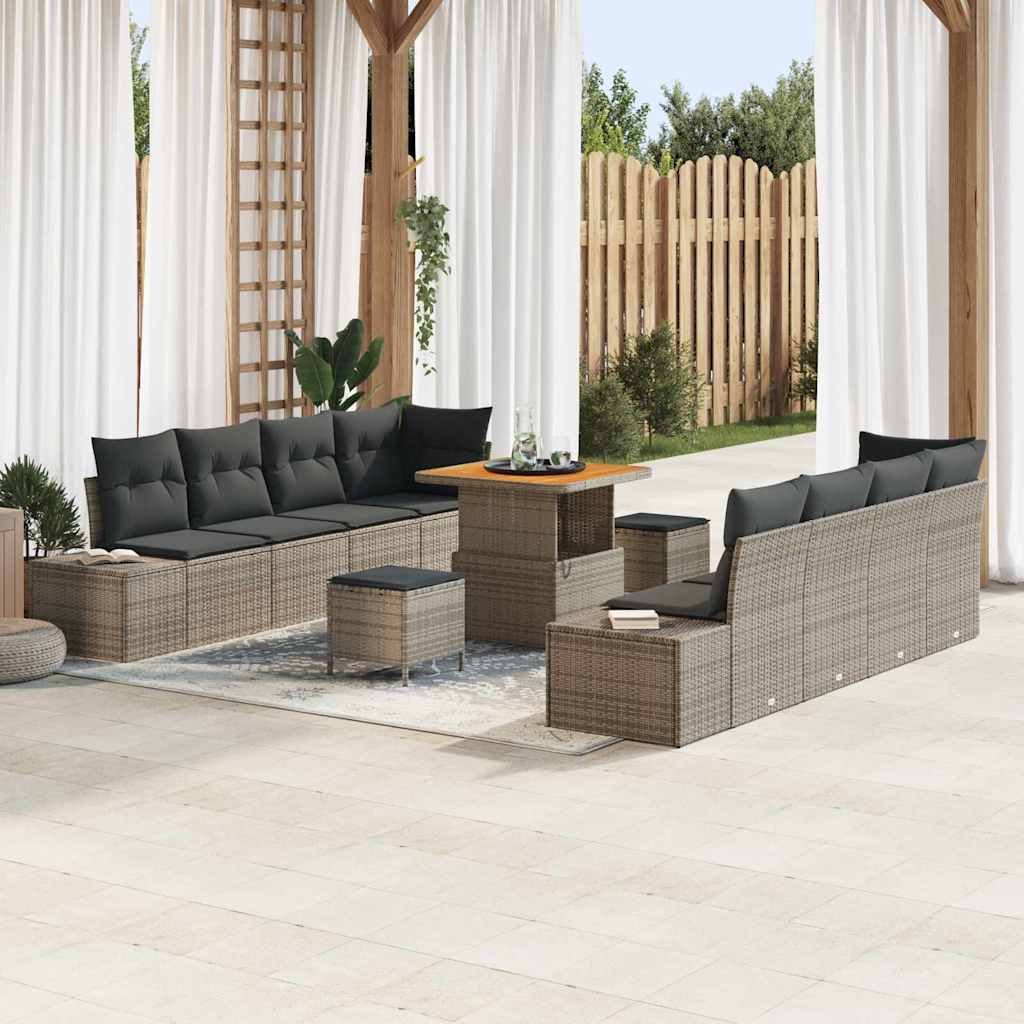 Tuinbankenset Met Kussen Met Opslag 11 Pcs Poly Riet