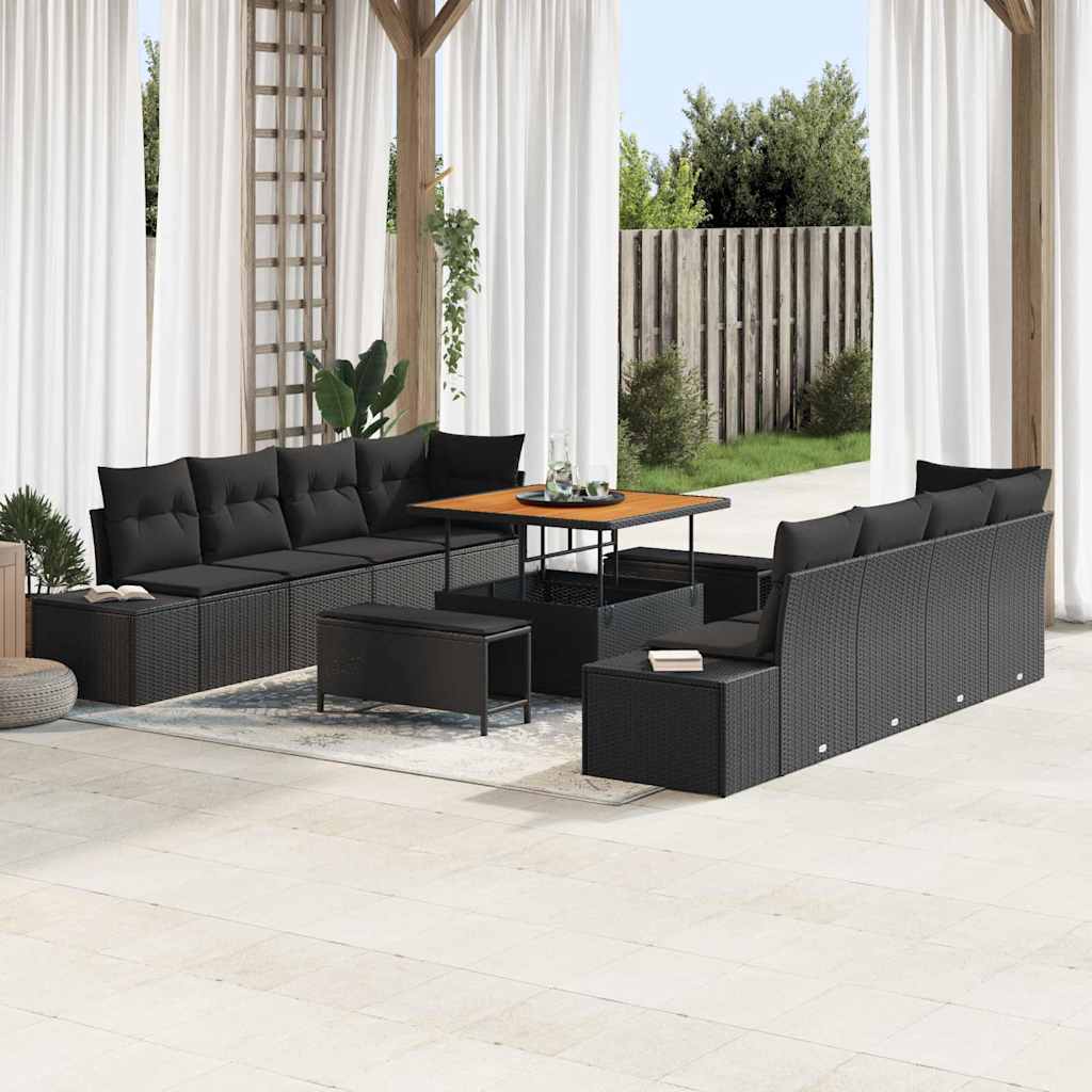 Tuinbankenset Met Kussen Met Opslag 11 Pcs Poly Riet