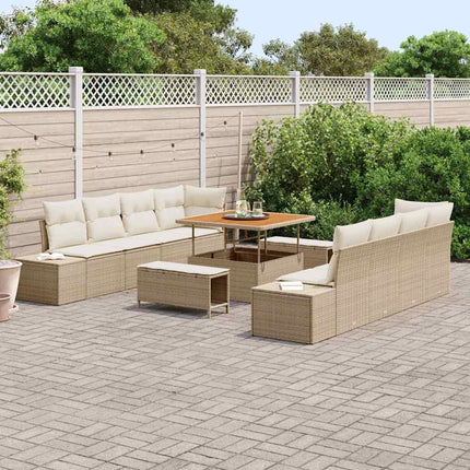 Tuinbankenset Met Kussen 100 X 100 X 71 Cm Poly Riet
