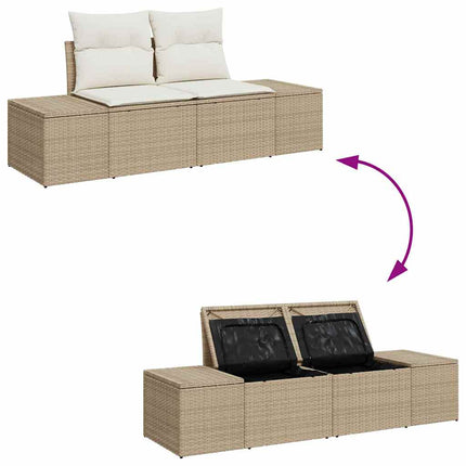 Tuinbankenset Met Kussen 100 X 100 X 71 Cm Poly Riet