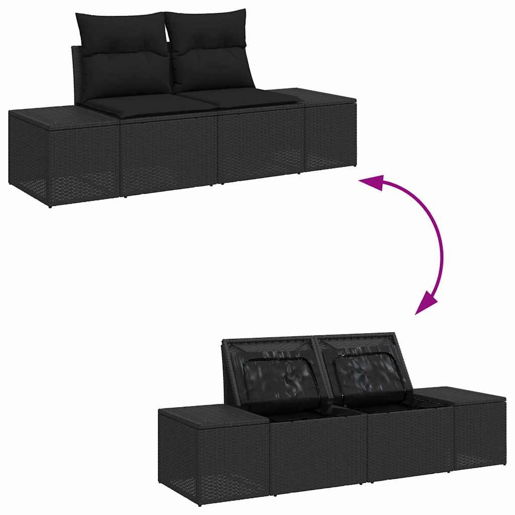 Tuinbankenset Met Kussen Met Opslag 10 Pcs Poly Riet