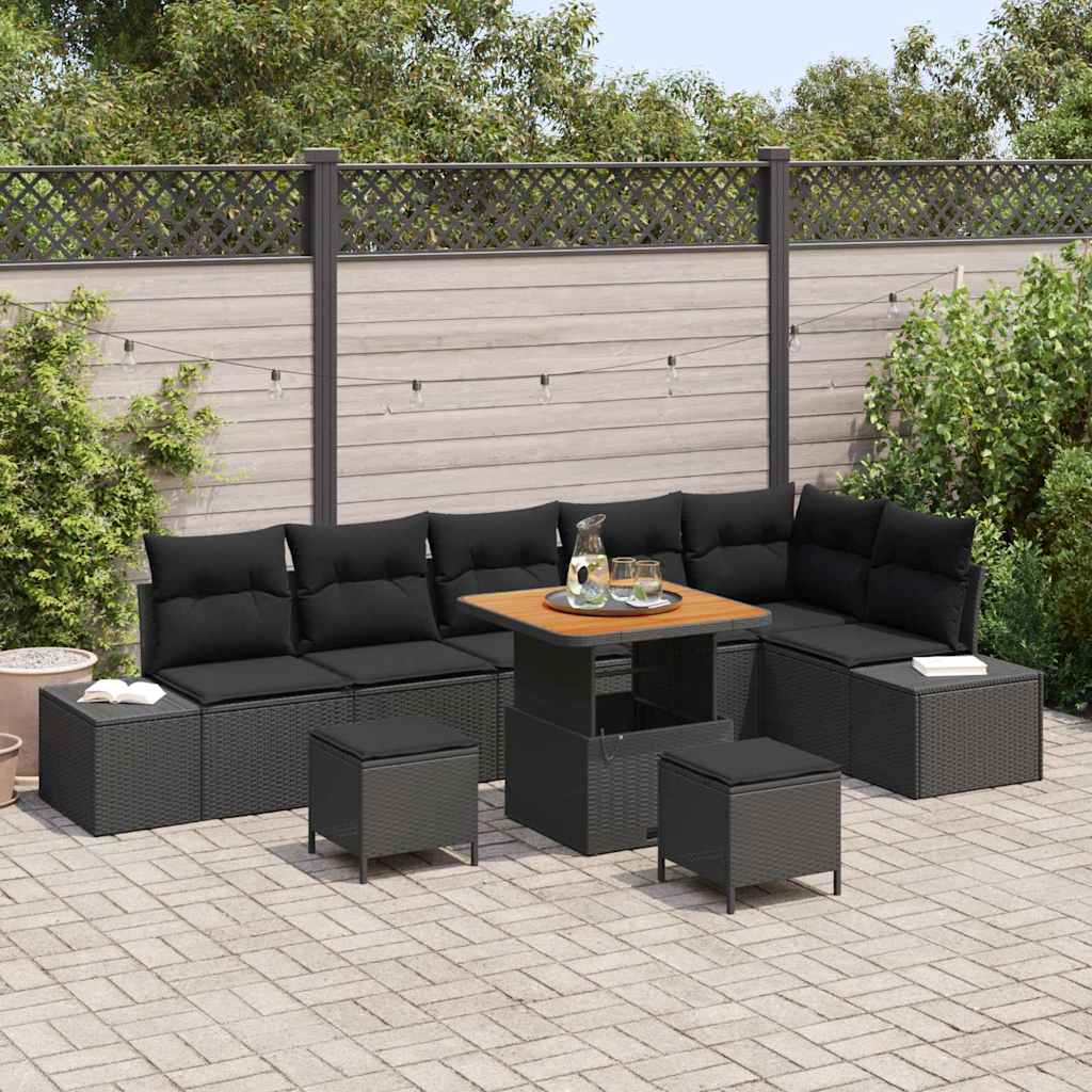 Tuinbankenset Met Kussen Met Opslag 9 Pcs Poly Riet