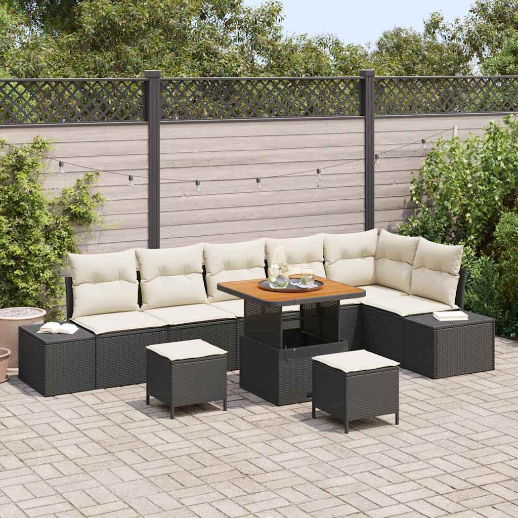 Tuinbankenset Met Kussen Met Opslag 9 Pcs Poly Riet