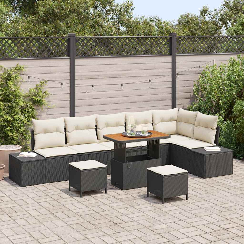 Tuinbankenset Met Kussen Met Opslag 9 Pcs Poly Riet