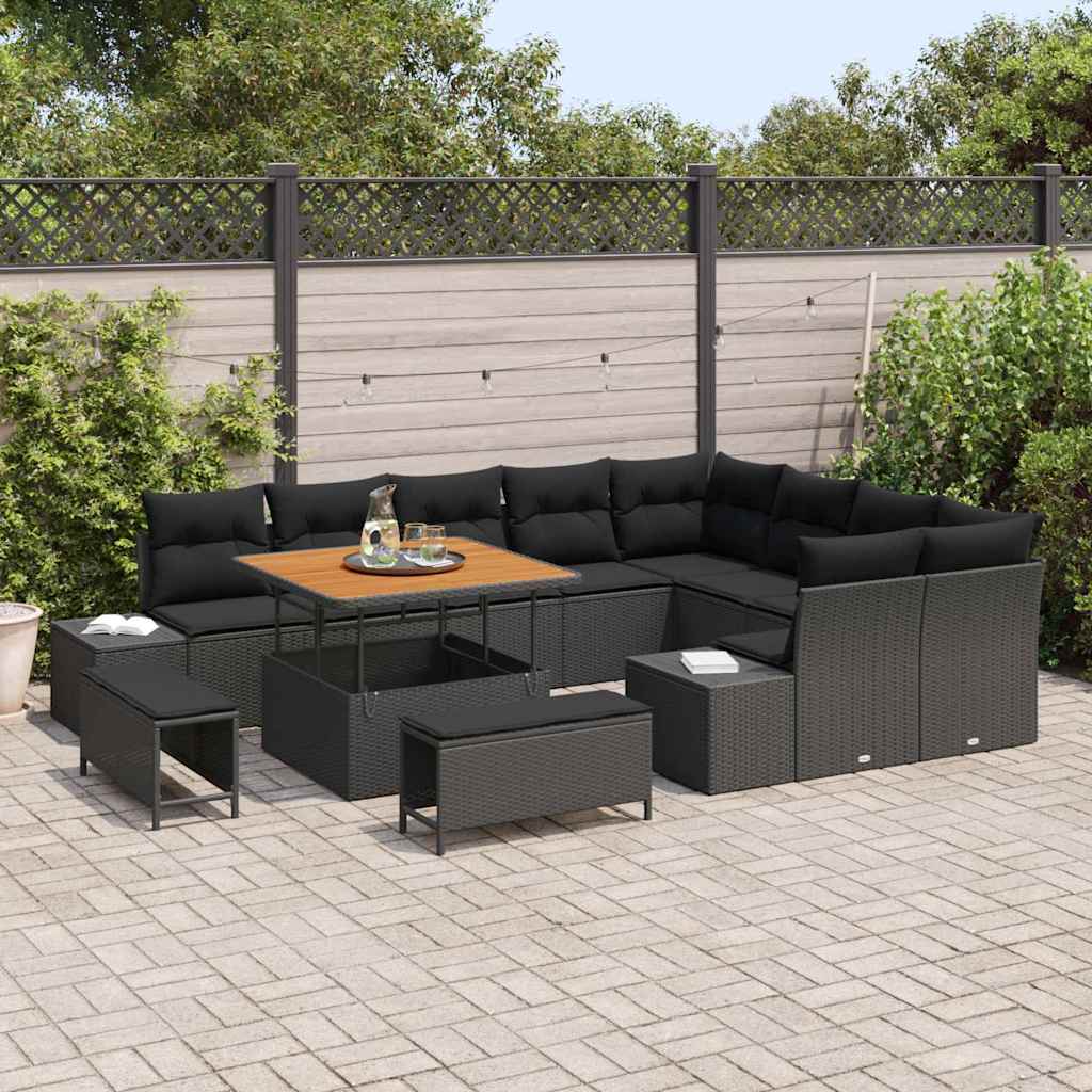 Tuinbankenset Met Kussen Met Opslag 12 Pcs Poly Riet