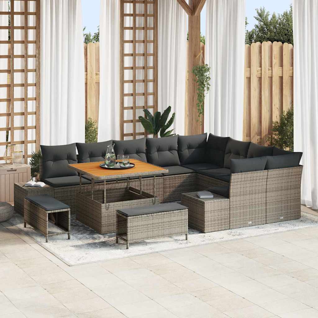 Tuinbankenset Met Kussen Met Opslag 12 Pcs Poly Riet