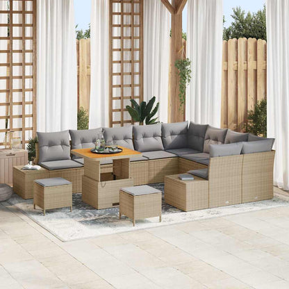 Tuinbankenset Met Kussen Met Opslag 12 Pcs Poly Riet