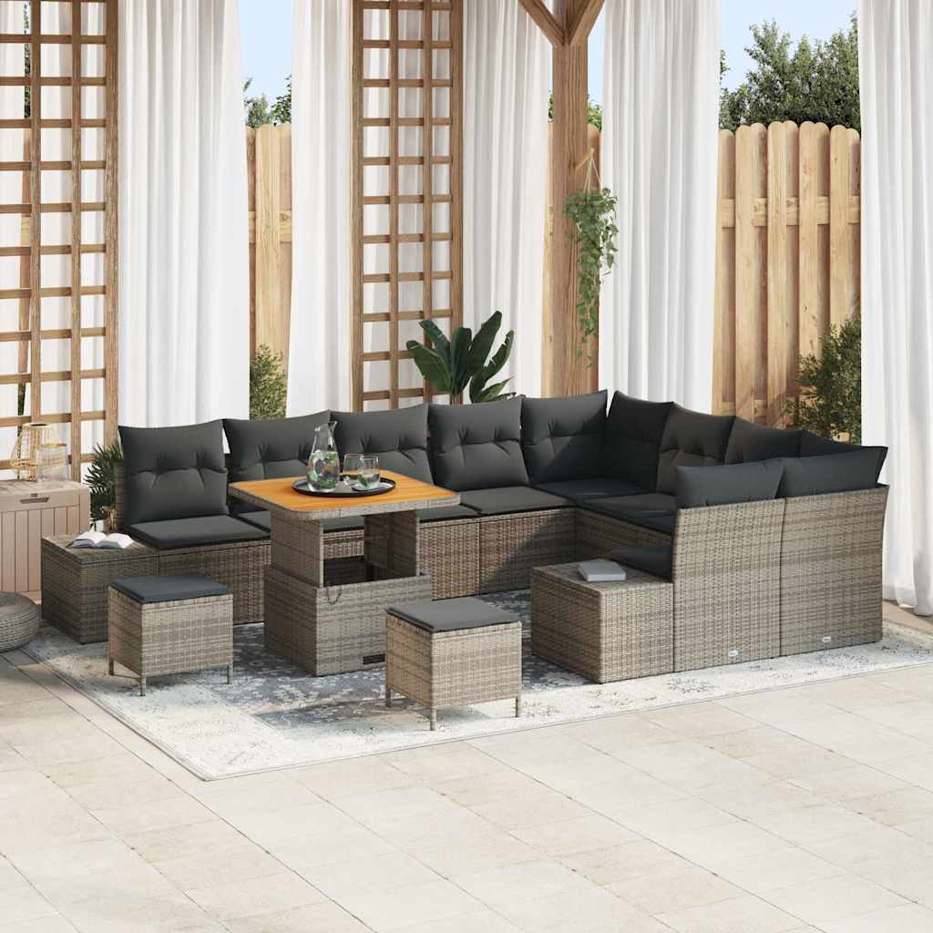 Tuinbankenset Met Kussen Met Opslag 12 Pcs Poly Riet