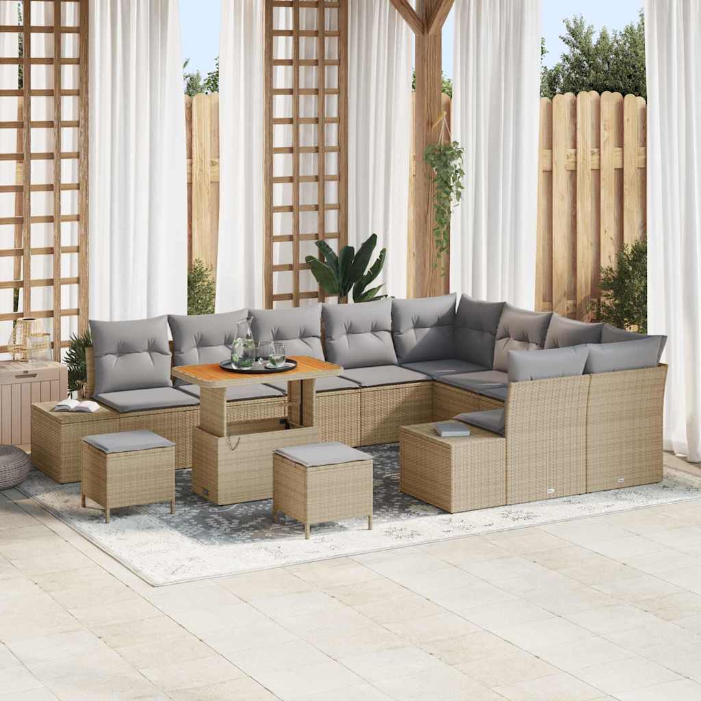 Tuinbankenset Met Kussen Met Opslag 12 Pcs Poly Riet