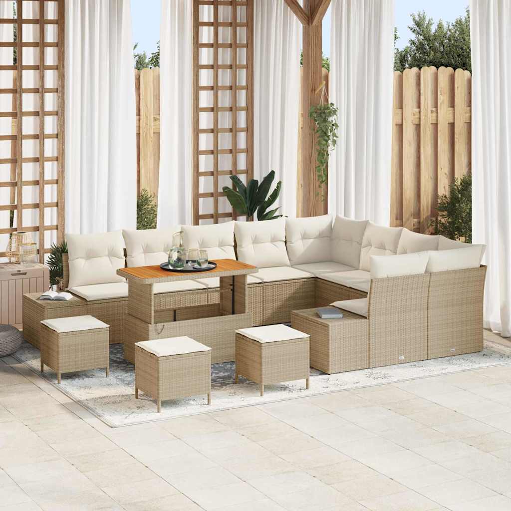 Tuinbankenset Met Kussen Met Opslag 12 Pcs Poly Riet