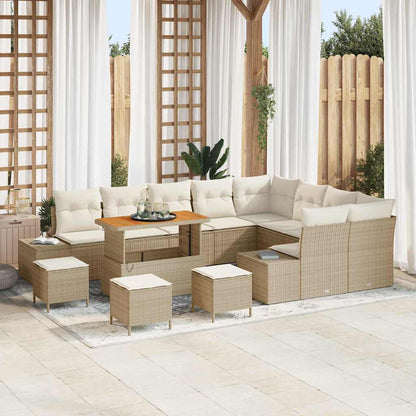 Tuinbankenset Met Kussen Met Opslag 12 Pcs Poly Riet