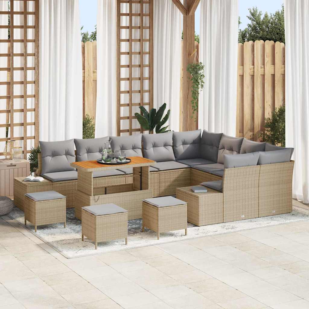 Tuinbankenset Met Kussen Met Opslag 12 Pcs Poly Riet