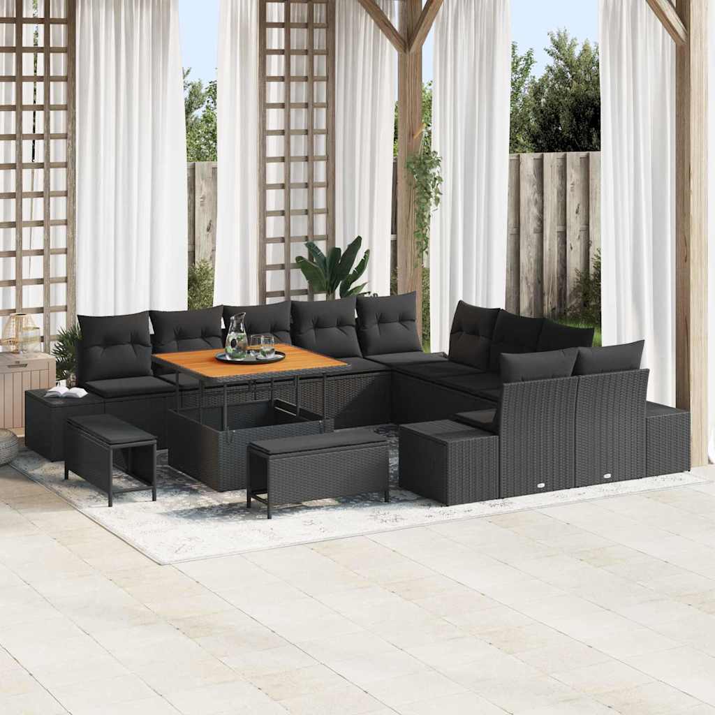 Tuinbankenset Met Kussen Met Opslag 14 Pcs Poly Riet