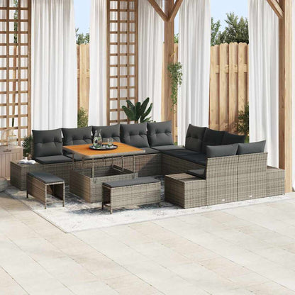 Tuinbankenset Met Kussen Met Opslag 14 Pcs Poly Riet