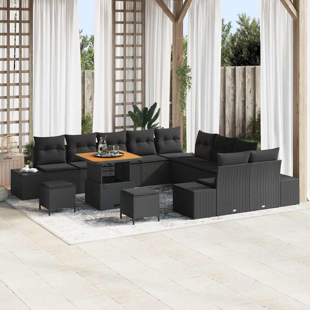 Tuinbankenset Met Kussen Met Opslag 14 Pcs Poly Riet