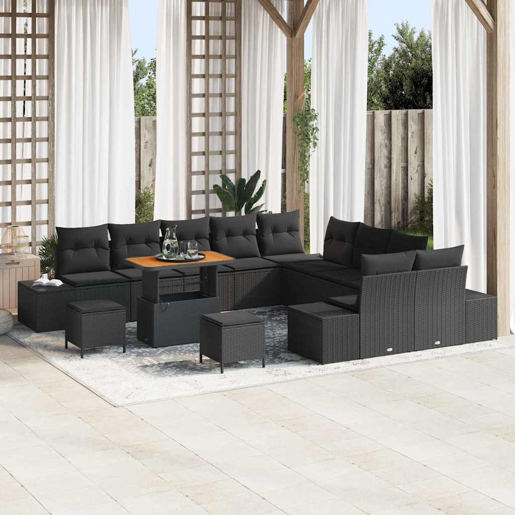 Tuinbankenset Met Kussen Met Opslag 14 Pcs Poly Riet
