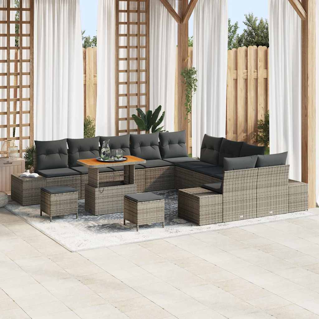 Tuinbankenset Met Kussen Met Opslag 14 Pcs Poly Riet