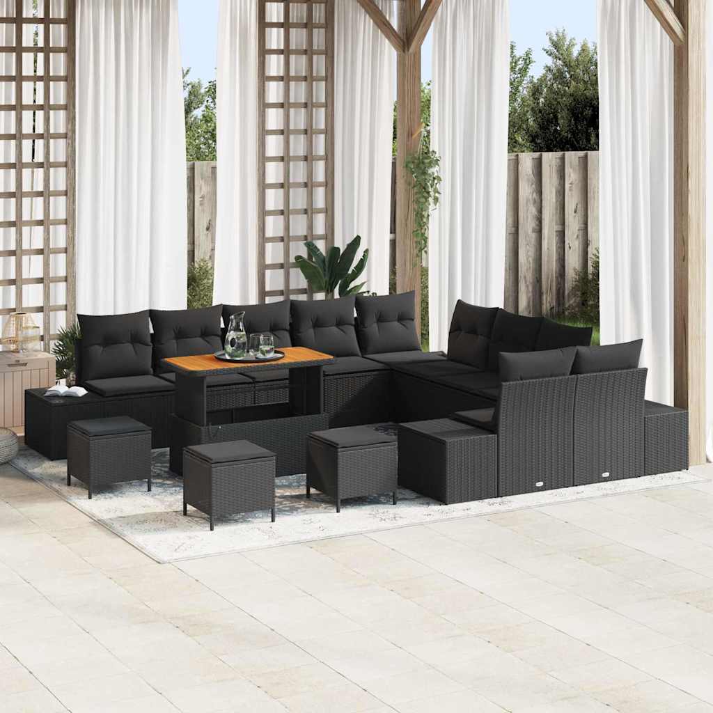 Tuinbankenset Met Kussen Met Opslag 14 Pcs Poly Riet