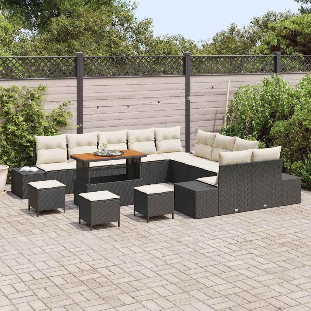 Tuinbankenset Met Kussen Met Opslag 14 Pcs Poly Riet