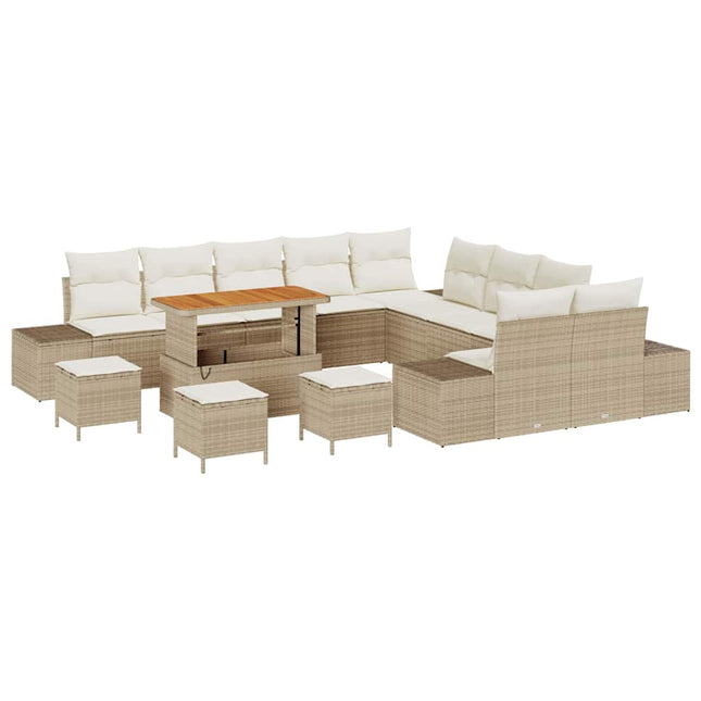 Tuinbankenset Met Kussen Met Opslag 14 Pcs Poly Riet