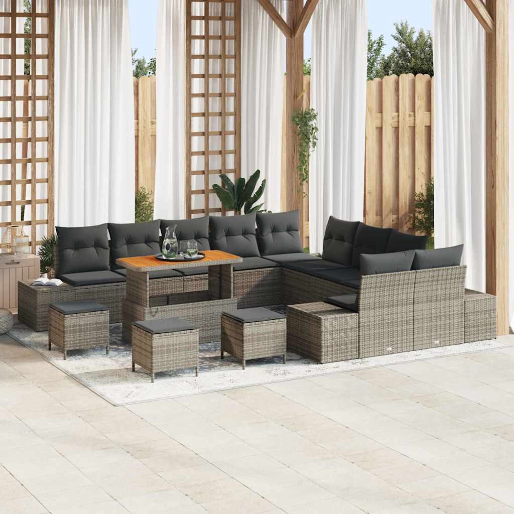 Tuinbankenset Met Kussen Met Opslag 14 Pcs Poly Riet