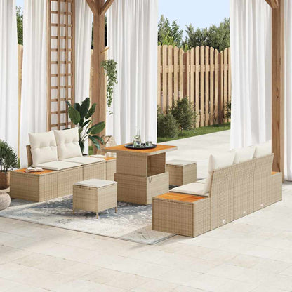 Tuin Sofa Set 8 Pcs Poly Rattan En Poedergecoat Staal