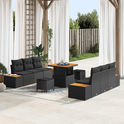 Tuinbankenset Met Kussen Met Opslag 9 Pcs Poly Riet
