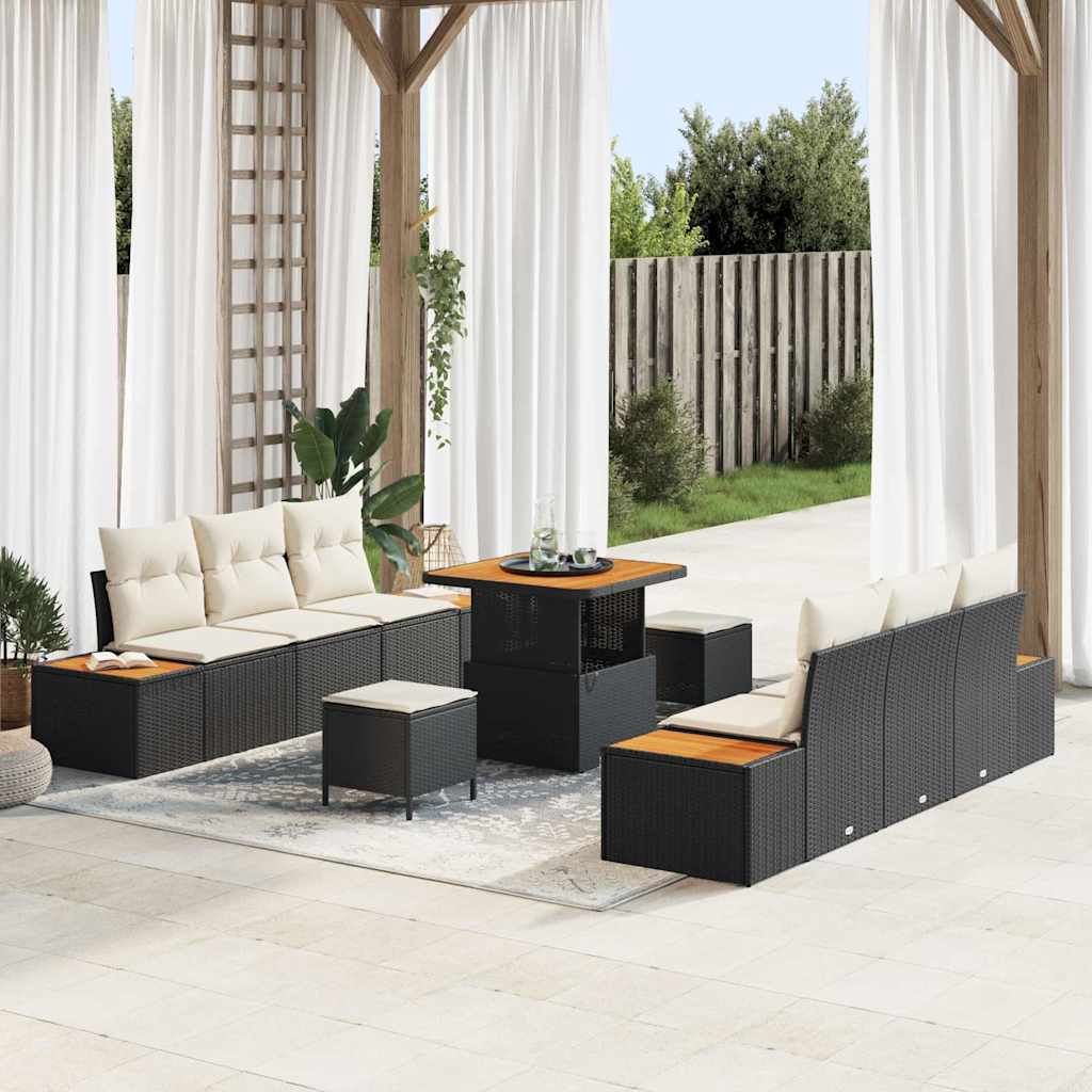 Tuinbankenset Met Kussen Met Opslag 9 Pcs Poly Riet