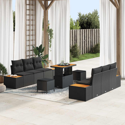 Tuinbankenset Met Kussen Met Opslag 9 Pcs Poly Riet