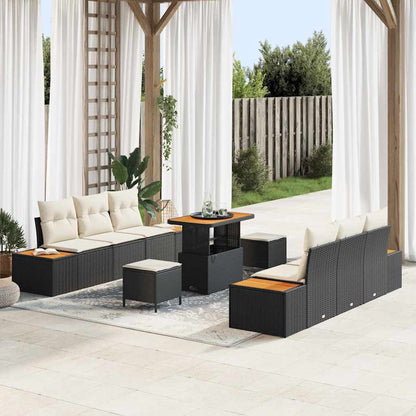 Tuinbankenset Met Kussen Met Opslag 9 Pcs Poly Riet