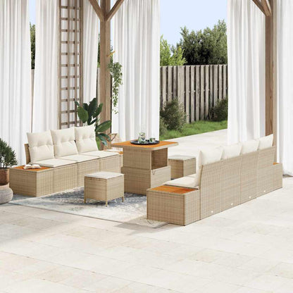 Tuinbankenset Met Kussen Met Opslag 10 Pcs Poly Riet
